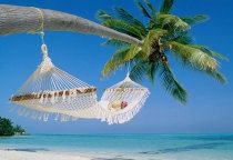 Lui hangen in deze hangmat in Cuba