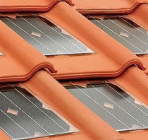 Voorbeeld van zonnepanelen in dakpannen