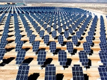 Een zogenaamde array van zonnepanelen